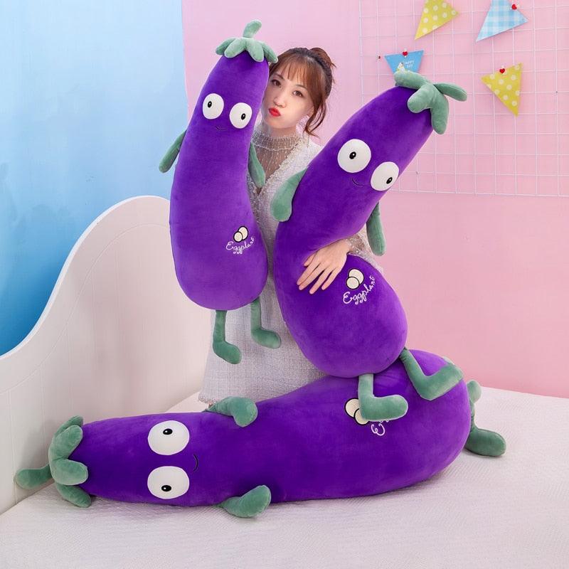 Jouets en peluche aubergine, poupée légume en peluche 27.5" - 43".