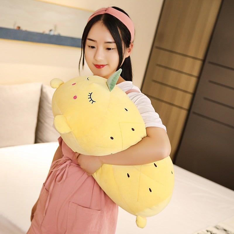 Peluche Coussin Licorne Jaune - Peluche Center | Boutique Doudou & Peluches