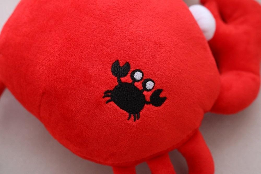 12" - 19.5" Kawaii Funny Crab Plush Pillow, Red Crab Soft Cartoon Animal Stuffed Animals