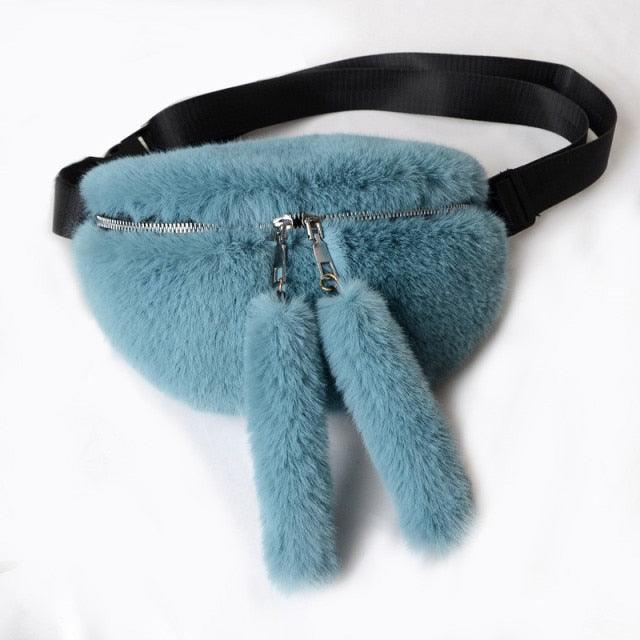 Faux Rabbit Fur Waist Bag