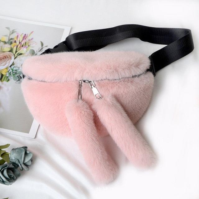 Sac de taille en fausse fourrure de lapin