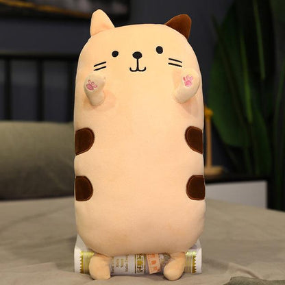 Plush cat pillow