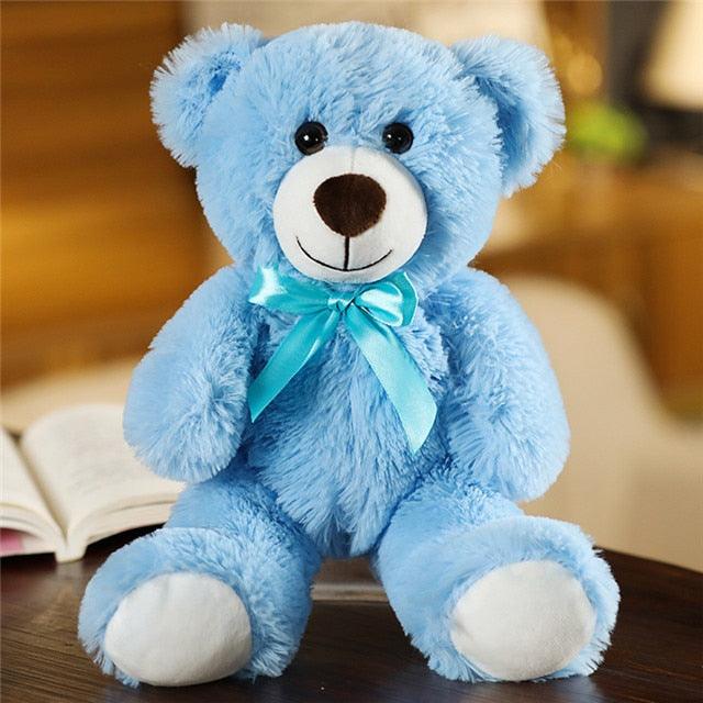 14" Plush Toy, Colorful Bow Tie Bear Doll