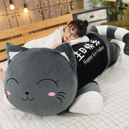 43 inch cat plush toy, cartoon animal plush doll.