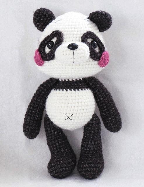 Handmade amigurumi panda and fox