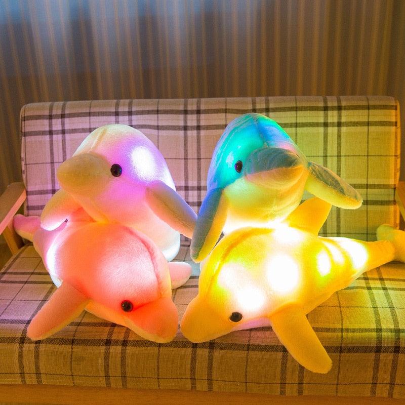 Oreiller lumineux dauphin en peluche