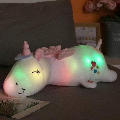 Peluche licorne lumineuse à LED