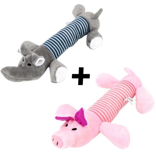 Plush Dog Chew Toys, Sound Dolls, Dog, Cat, Fleece, Pets, Funny Plush Toys, Elephant, Duck, Pig, for All Pets, Durability.