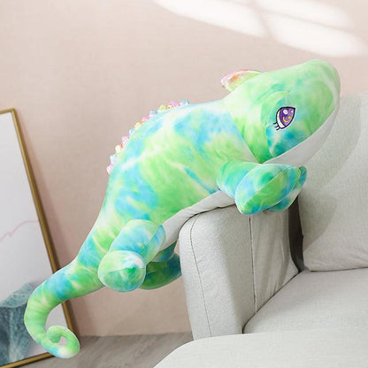 Colorful Giant Chameleon Plush Pillow