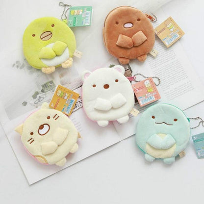 Poupée Sumikko Gurashi en peluche avec porte-monnaie et pendentif