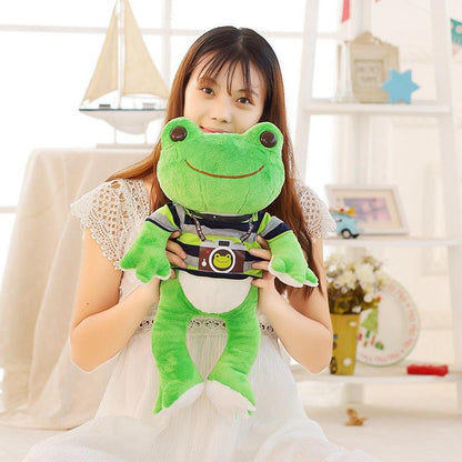 10" - 21.5" Lovely Frog Plush Toys, Animal en peluche de dessin animé grenouille avec vêtements