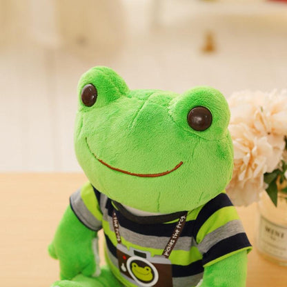 10" - 21.5" Lovely Frog Plush Toys, Cartoon Frog Stuffed Animal with Clothes