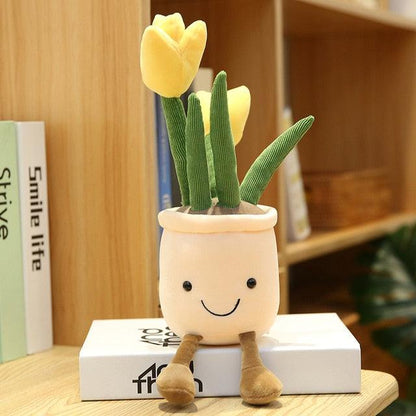 14" Simulation Tulip Flowers, Creative Potted Plants Plush Toys