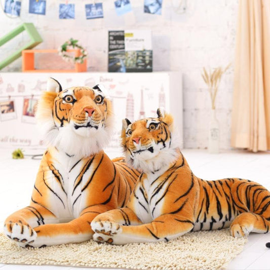 Jouets en peluche en forme de tigre et de léopard, animaux sauvages en peluche.