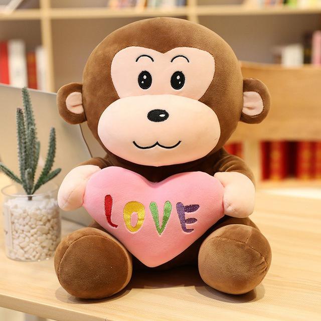 Peluche Singe Cœur - Peluche Center | Boutique Doudou & Peluches