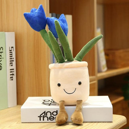 14" Simulation Tulip Flowers, Creative Potted Plants Plush Toys