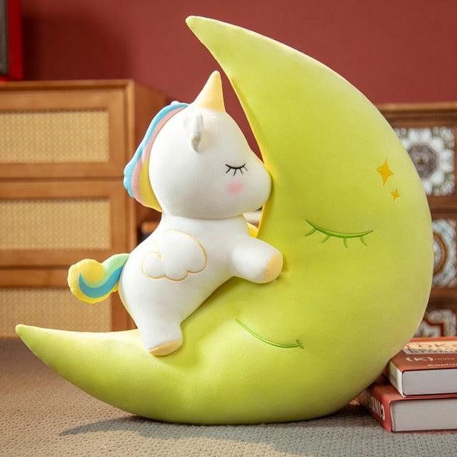 Peluche Licorne Moon Shape Throw Pillow