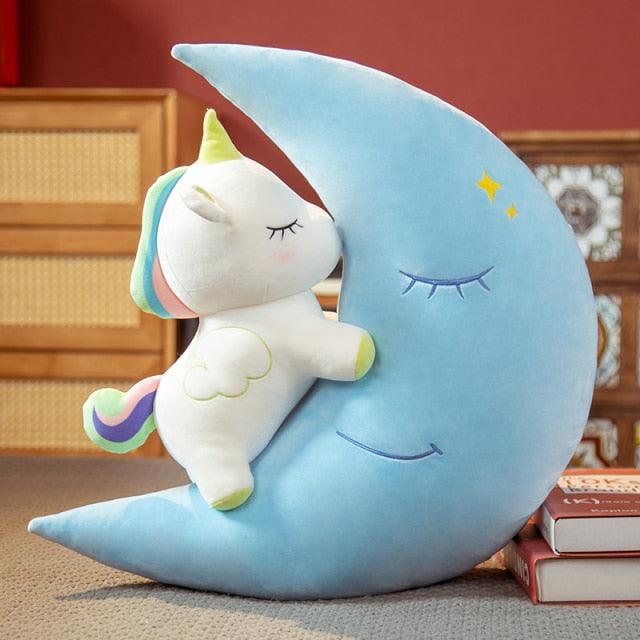 Peluche Licorne Moon Shape Throw Pillow