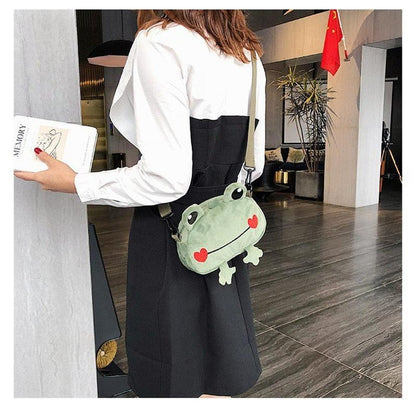 Kawaii Frog Shoulder Backpack Crossbody Bag Coin Purse