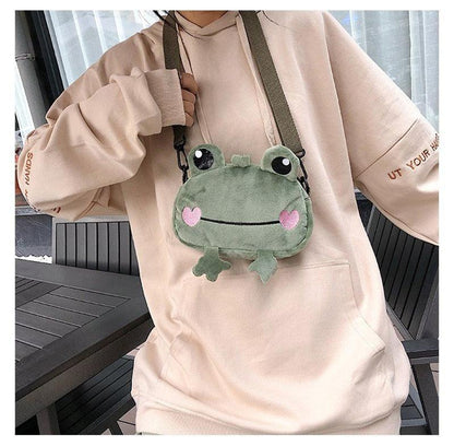 Kawaii Frog Shoulder Backpack Crossbody Bag Coin Purse