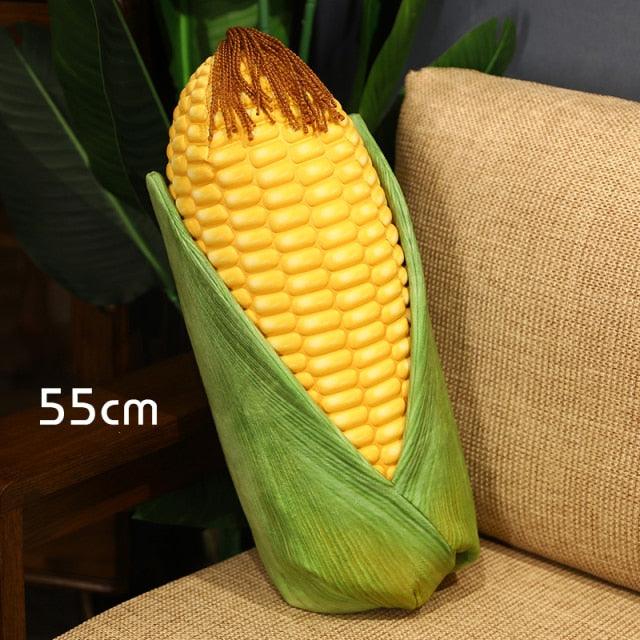 Giant plush toy in the shape of a corn cob