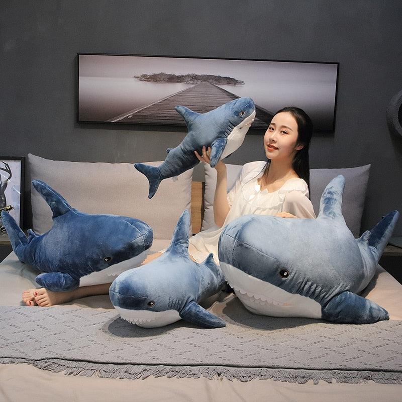 Giant shark animal plush toy in pillow