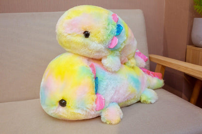 Peluche poisson Axolotl arc-en-ciel