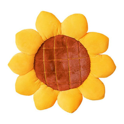 Magnifique coussin de siège en peluche en forme de tournesol