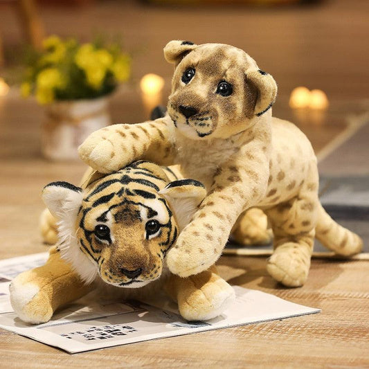 Adorables peluches léopard et tigre