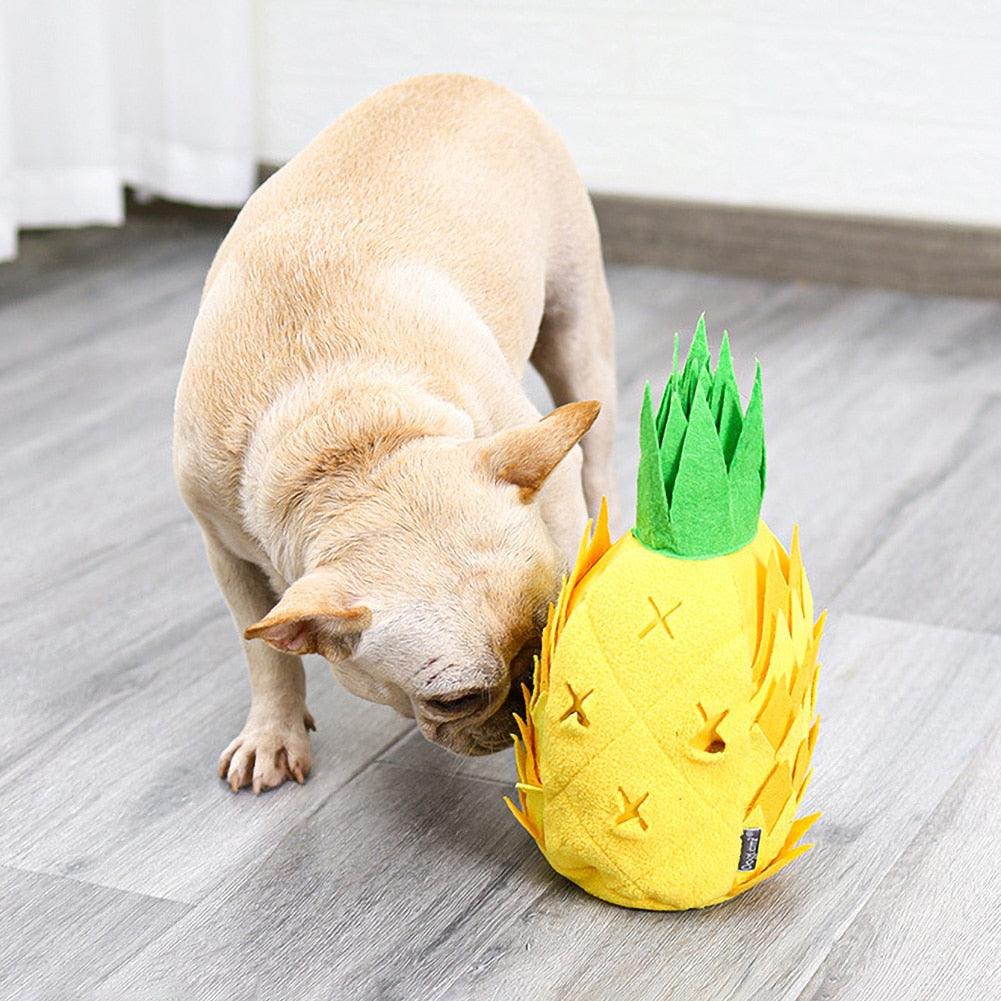 Jouet en peluche ananas anti-stress, coussin nasal pour chien