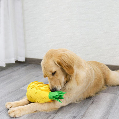 Jouet en peluche ananas anti-stress, coussin nasal pour chien