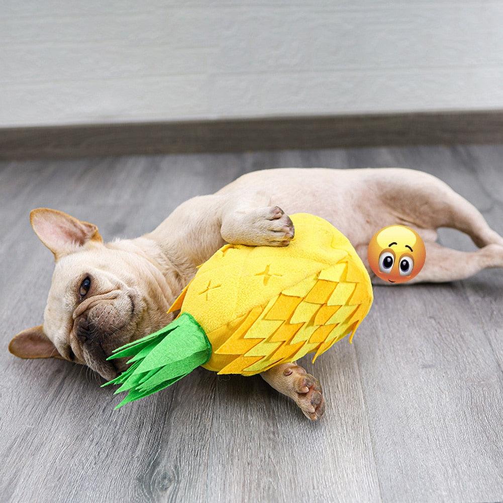 Jouet en peluche ananas anti-stress, coussin nasal pour chien