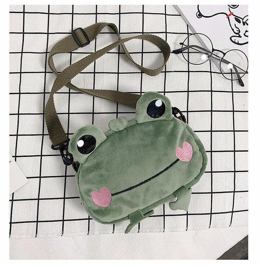 Kawaii Frog Shoulder Backpack Crossbody Bag Coin Purse
