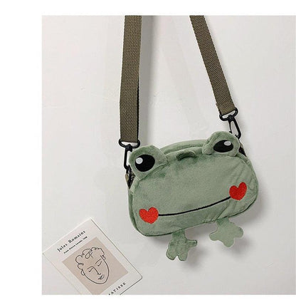 Kawaii Frog Shoulder Backpack Crossbody Bag Coin Purse