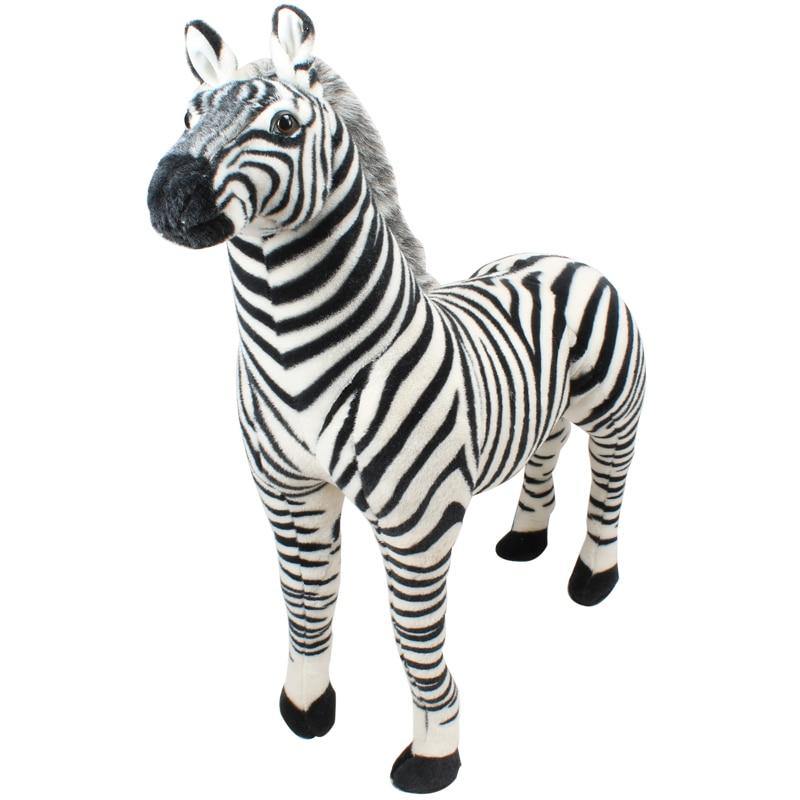 Jouet peluche géant de 110cm / 43" Simulation de zèbre debout réaliste