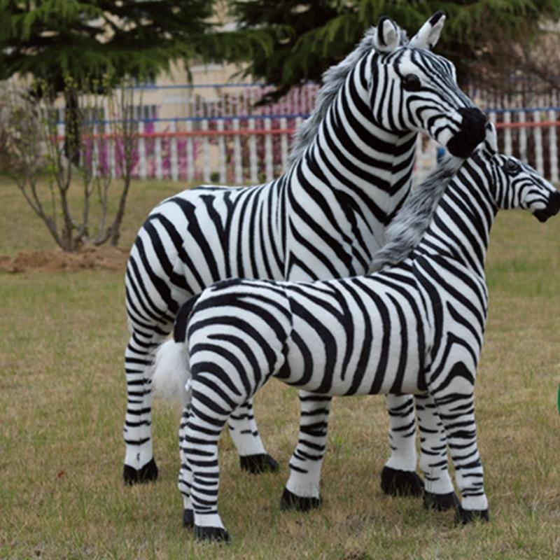 110cm / 43" Giant Plush Toy Realistic Standing Zebra Simulation