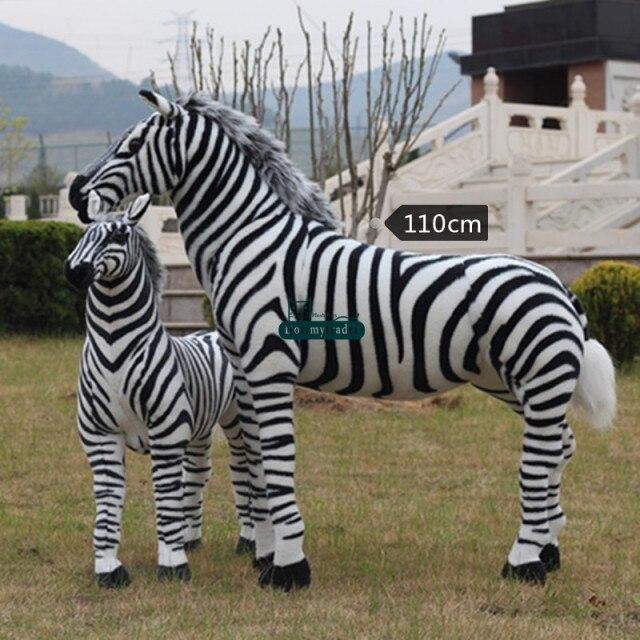 110cm / 43" Giant Plush Toy Realistic Standing Zebra Simulation