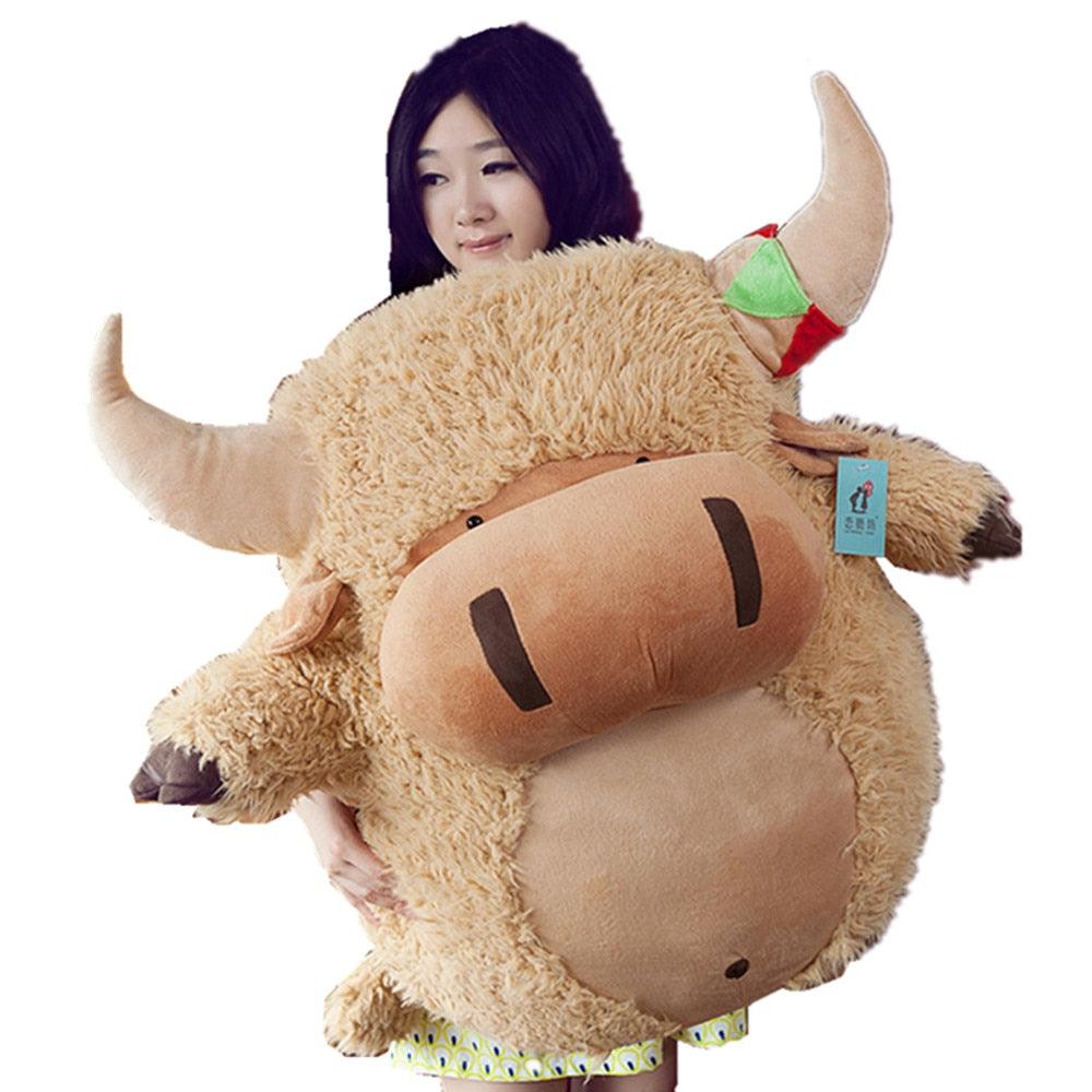 Jouet peluche géant 31'' poupée taureau roi en peluche oreiller bœuf vache en peluche