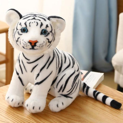 Adorable Animal en Peluche Tigre Blanc et Jaune