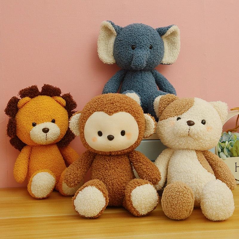 Peluches d'animaux mignons (Moneky, Lion, Eléphant, Chat)