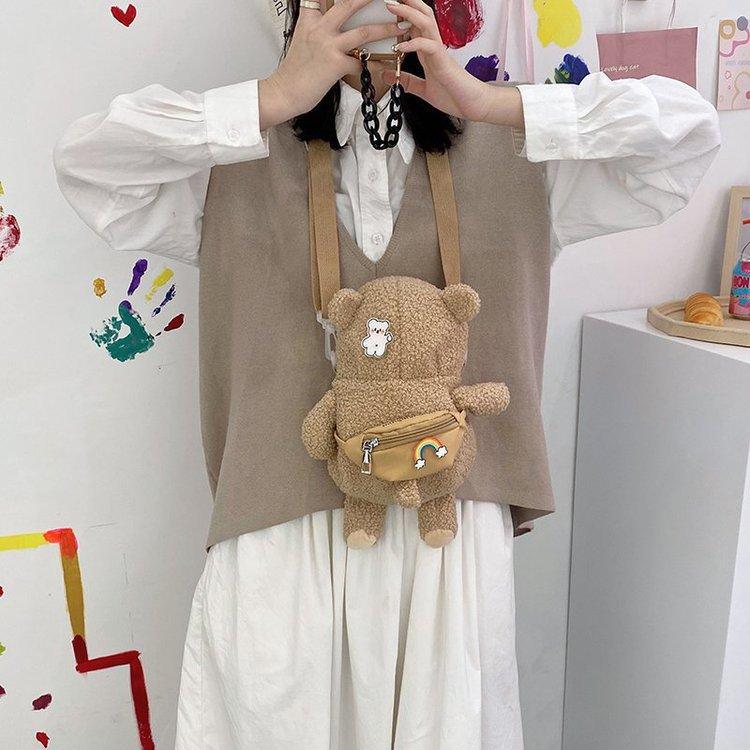 Ulzzang Harajuku Cute Bag, Women Fanny Pack Bear Crossbody Bag