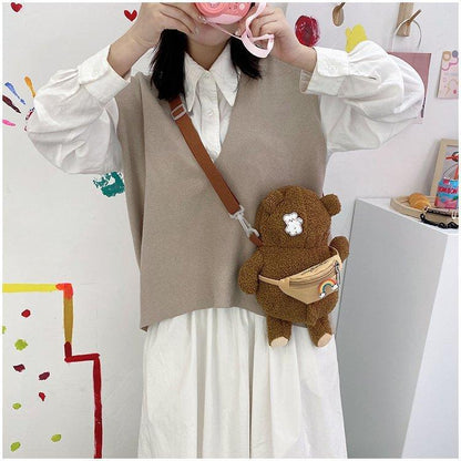 Ulzzang Harajuku Cute Bag, Women Fanny Pack Bear Crossbody Bag