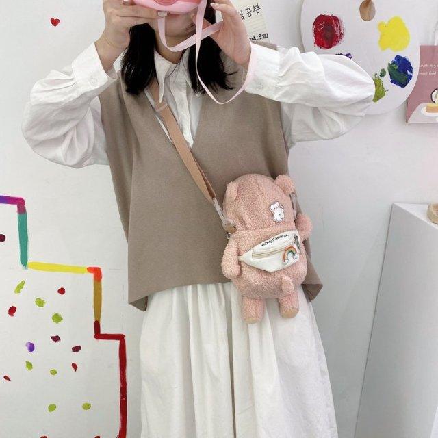 Ulzzang Harajuku Cute Bag, Women Fanny Pack Bear Crossbody Bag