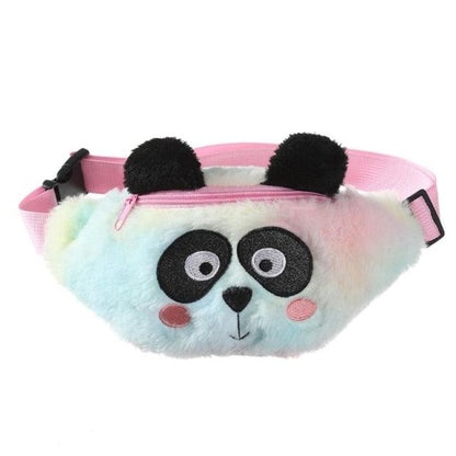 Colorful and Cute Panda Plush Waist Bag