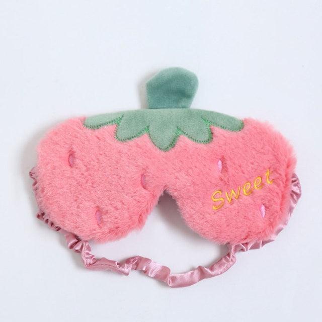 Plush Sleep Mask Fruit Strawberry Pineapple Carrot Cactus Strawberry