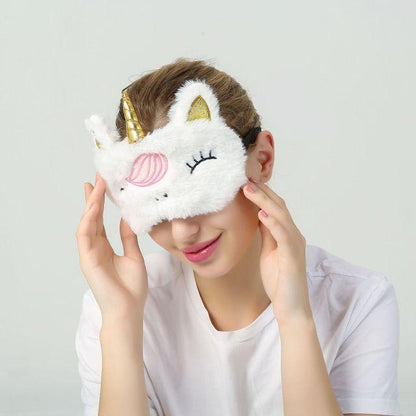 Masque de sommeil en peluche pour animaux et licornes