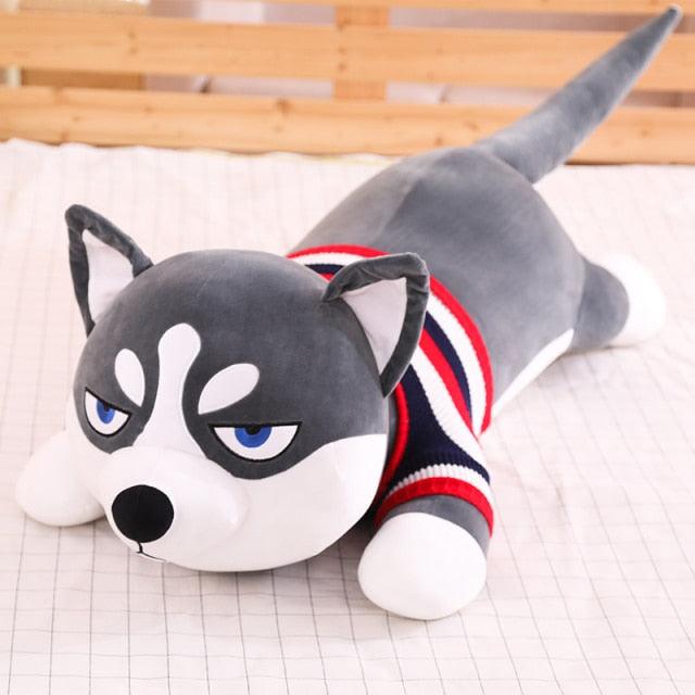 Poupée Peluche Husky de 39" en tenue de soirée