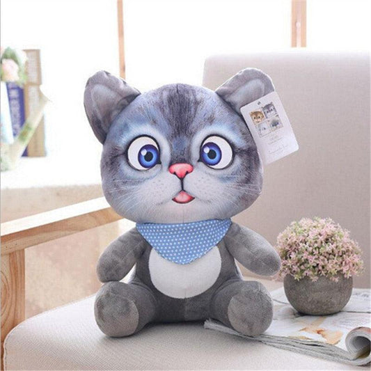 Poupée en peluche 3D de 8", jouet chat Kawaii