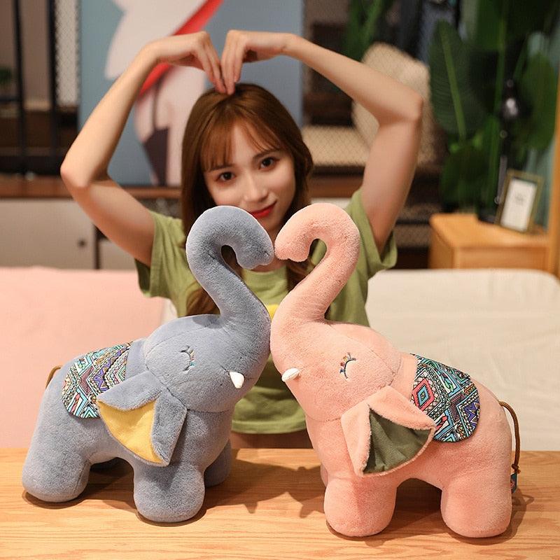 Kawaii Cartoon Elephant Plush Toy with Long Nose