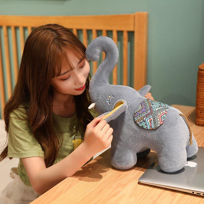 Kawaii Cartoon Elephant Plush Toy with Long Nose